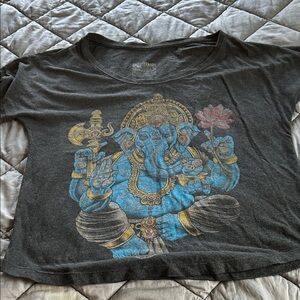 Women's Black Graphic Short Sleeve Tee